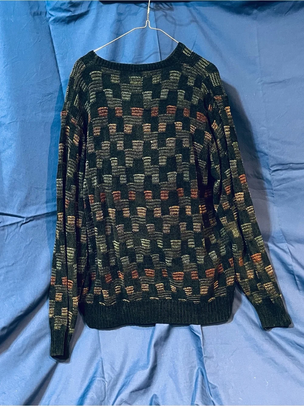 Dockers XL Dark Green Multicolor Pattern Crewneck Men’s Pullover Sweater